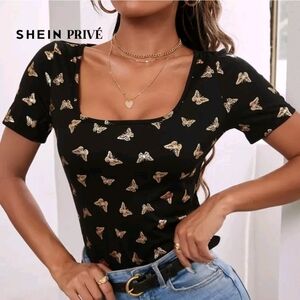 All Over Butterfly Scoop Neck